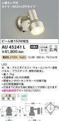 コイズミ照明　AU45241L　アウトドアスポットライト 人感センサ タイマー付ON-OFFタイプ LED一体型 電球色 防雨型