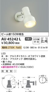 コイズミ照明　AU45242L　アウトドアスポットライト LED一体型 電球色 防雨型 オフホワイト