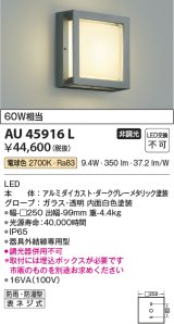 コイズミ照明　AU45916L　ポーチライト 壁 ブラケットライト LED一体型 電球色 防雨・防湿型 ダークグレーメタリック