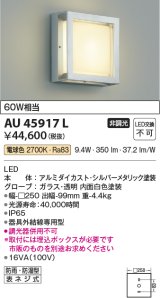 コイズミ照明　AU45917L　ポーチライト 壁 ブラケットライト LED一体型 電球色 防雨・防湿型 シルバーメタリック
