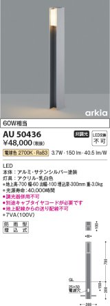 コイズミ照明　AU50436　アウトドアライト LED一体型 非調光 電球色 防雨型 拡散 700mm サテンシルバー