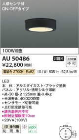 コイズミ照明　AU50486　アウトドアライト LED一体型 非調光 電球色 防雨型 人感センサ付 ON-OFFタイプ ブラック