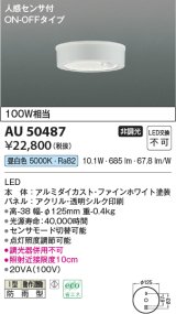 コイズミ照明　AU50487　アウトドアライト LED一体型 非調光 昼白色 防雨型 人感センサ付 ON-OFFタイプ ホワイト