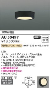 コイズミ照明　AU50497　アウトドアライト LED一体型 非調光 電球色 防雨・防湿型 直・壁取付 傾斜天井対応 ブラック