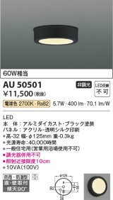 コイズミ照明　AU50501　アウトドアライト LED一体型 非調光 電球色 防雨・防湿型 直・壁取付 傾斜天井対応 ブラック