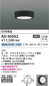コイズミ照明　AU50502　アウトドアライト LED一体型 非調光 昼白色 防雨・防湿型 直・壁取付 傾斜天井対応 ブラック