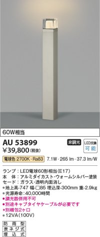 コイズミ照明　AU53899(2梱包)　アウトドアライト 非調光 LEDランプ 電球色 防雨型 ウォームシルバー
