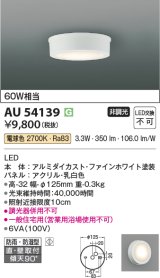 コイズミ照明 AU54139 アウトドアライト 非調光 LED一体型 電球色 防雨・防湿型 直付・壁付取付 ファインホワイト