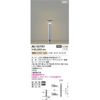 コイズミ照明 AU55797 アウトドアライト ガーデンライト 非調光 電球色 キャブタイヤケーブル別売 防雨型 サテンシルバー