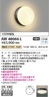 コイズミ照明　AW48066L　浴室灯 直付・壁付取付 LEDランプ交換可能型 防雨・防湿型 電球色