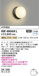 コイズミ照明　AW48068L　浴室灯 LEDランプ交換可能型 防雨・防湿型 電球色