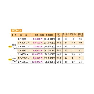 画像2: テラル　CP-105U-1　浅井戸用非自動式ポンプ(CP形) 単相100V (50Hz用)