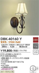 大光電機(DAIKO)　DBK-40160Y　ブラケット カバーパネクリップ式 非調光 電球色 ランプ付