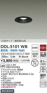 大光電機(DAIKO)　DDL-5101WB　ダウンライト LED内蔵 非調光 昼白色 COBタイプ 高気密SB形 防雨形 温度保護機能付