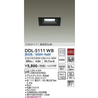 大光電機(DAIKO)　DDL-5111WB　ダウンライト LED内蔵 非調光 昼白色 COBタイプ 高気密SB形 防雨形 埋込穴□100 ブラック