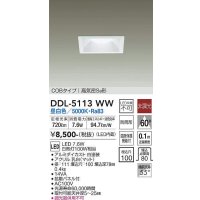 大光電機(DAIKO)　DDL-5113WW　ダウンライト LED内蔵 非調光 昼白色 COBタイプ 高気密SB形 防雨形 埋込穴□100 ホワイト