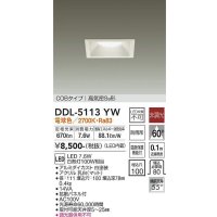 大光電機(DAIKO)　DDL-5113YW　ダウンライト LED内蔵 非調光 電球色 COBタイプ 高気密SB形 防雨形 埋込穴□100 ホワイト