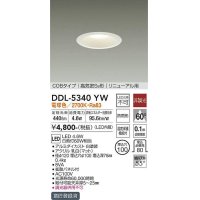 大光電機(DAIKO)　DDL-5340YW　ダウンライト LED内蔵 非調光 電球色 温度保護機能付 防雨形 リニューアル用