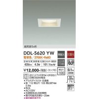 大光電機(DAIKO) DDL-5620 YW ダウンライト 埋込穴□100 非調光 LED 電球色 ランプ付 高気密SB形 準耐火 ホワイト