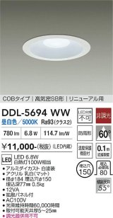 大光電機(DAIKO) DDL-5694WW ダウンライト 埋込穴φ150 非調光 昼白色 LED内臓 ベーシック COBタイプ 高気密SB形 リニューアル用 防雨形 ホワイト