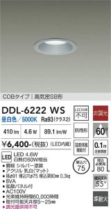 大光電機(DAIKO) DDL-6222WS ダウンライト 埋込穴φ75 非調光 昼白色 LED内臓 NANA-GO COBタイプ 高気密SB形 防雨形 シルバー