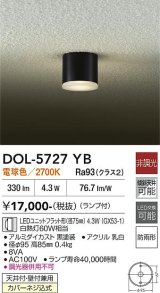 大光電機(DAIKO) DOL-5727YB アウトドアライト 軒下シーリング 非調光 電球色 LED ランプ付 防雨形 ブラック