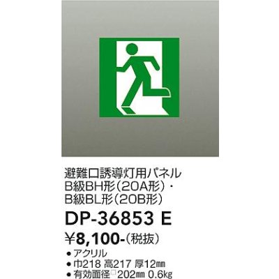 画像1: 大光電機(DAIKO) DP-36853E 防災照明 誘導灯 避難口誘導灯用パネル 本体別売