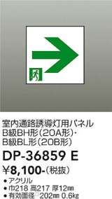 大光電機(DAIKO) DP-36859E 防災照明 誘導灯 室内通路誘導灯用パネル 本体別売