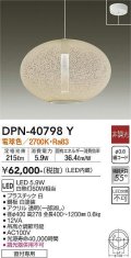 大光電機(DAIKO)　DPN-40798Y　ペンダント LED内蔵 非調光 電球色 直付専用