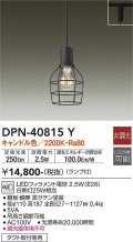 大光電機(DAIKO)　DPN-40815Y　ペンダント LED 非調光 キャンドル色 ランプ付 プラグ ダクト取付専用 [♭]