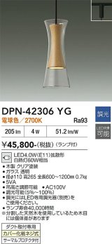 大光電機(DAIKO) DPN-42306YG ペンダント 調光(調光器別売) 電球色 LED ランプ付 プラグタイプ 木製