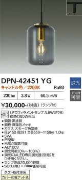 大光電機(DAIKO) DPN-42451YG ペンダント 調光(調光器別売) キャンドル色 LED ランプ付 プラグタイプ ブラック