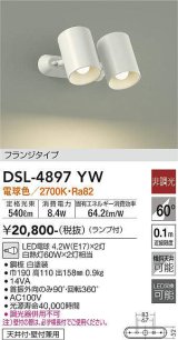 大光電機(DAIKO)　DSL-4897YW　スポットライト非調光 LED 電球色 ホワイト