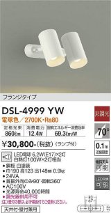 大光電機(DAIKO)　DSL-4999YW　スポットライト ランプ付 2灯 非調光 電球色 フランジタイプ 天井付・壁付兼用