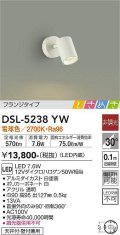 大光電機(DAIKO)　DSL-5238YW　スポットライト LED内蔵 非調光 ときめき 電球色 フランジタイプ 天井付・壁付兼用 ホワイト