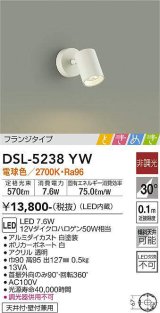 大光電機(DAIKO)　DSL-5238YW　スポットライト LED内蔵 非調光 ときめき 電球色 フランジタイプ 天井付・壁付兼用 ホワイト