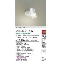 大光電機(DAIKO)　DSL-5321AW　スポットライト フランジタイプ LED内蔵 温白色 非調光 ホワイト 天井付・壁付兼用
