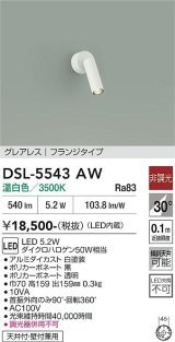 大光電機(DAIKO) DSL-5543AW スポットライト 非調光 温白色 LED内蔵 フランジタイプ グレアレス 白