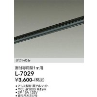 大光電機(DAIKO)　L-7029　照明部材 直付専用型ダクトレール ダクトのみ 1m用 ブラック
