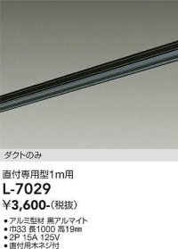 大光電機(DAIKO)　L-7029　照明部材 直付専用型ダクトレール ダクトのみ 1m用 ブラック