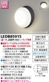東芝ライテック　LEDB85915　アウトドア ポーチ灯 LEDユニット フラット形 天井・壁面兼用 防湿 ブラック ランプ別売