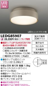 東芝ライテック　LEDG85907　アウトドア 軒下シーリングライト LEDユニットフラット形 防湿 ウォームシルバー ランプ別売