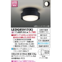 東芝ライテック　LEDG85917(K)　アウトドア 軒下シーリングライト LEDユニットフラット形 天井・壁面兼用 ブラック ランプ別売