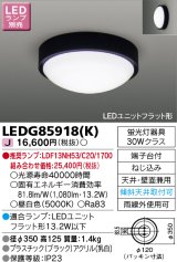 東芝ライテック　LEDG85918(K)　アウトドア 軒下シーリングライト LEDユニットフラット形 天井・壁面兼用 ブラック ランプ別売