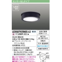 [メーカー在庫限り] 東芝ライテック　LEDG87935N(K)-LS　アウトドア 軒下シーリングライト LED一体形 昼白色 天井・壁面兼用 ブラック