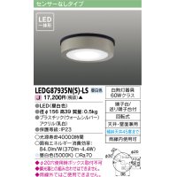 [メーカー在庫限り] 東芝ライテック　LEDG87935N(S)-LS　アウトドア 軒下シーリングライト LED一体形 昼白色 天井・壁面兼用 ウォームシルバー