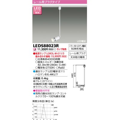 画像1: 東芝ライテック　LEDS88023R　LEDスポットライト レール用プラグ 天井取付専用 ホワイト ランプ別売