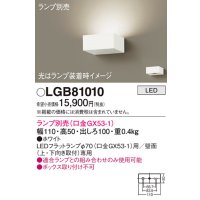 パナソニック　LGB81010　ブラケット 壁直付型 LED ランプ別売(口金GX53-1) ホワイト