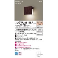 パナソニック LGWJ85116A 表札灯 LED(電球色) 壁直付型 LED電球交換型 明るさセンサ付 防雨型 ダークブラウン