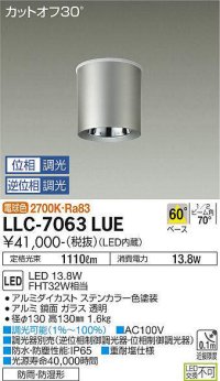 大光電機(DAIKO) LLC-7063LUE シーリングダウンライト 位相調光(調光器別売) 電球色 ビーム角60度 防雨・防湿形 ステンカラー
